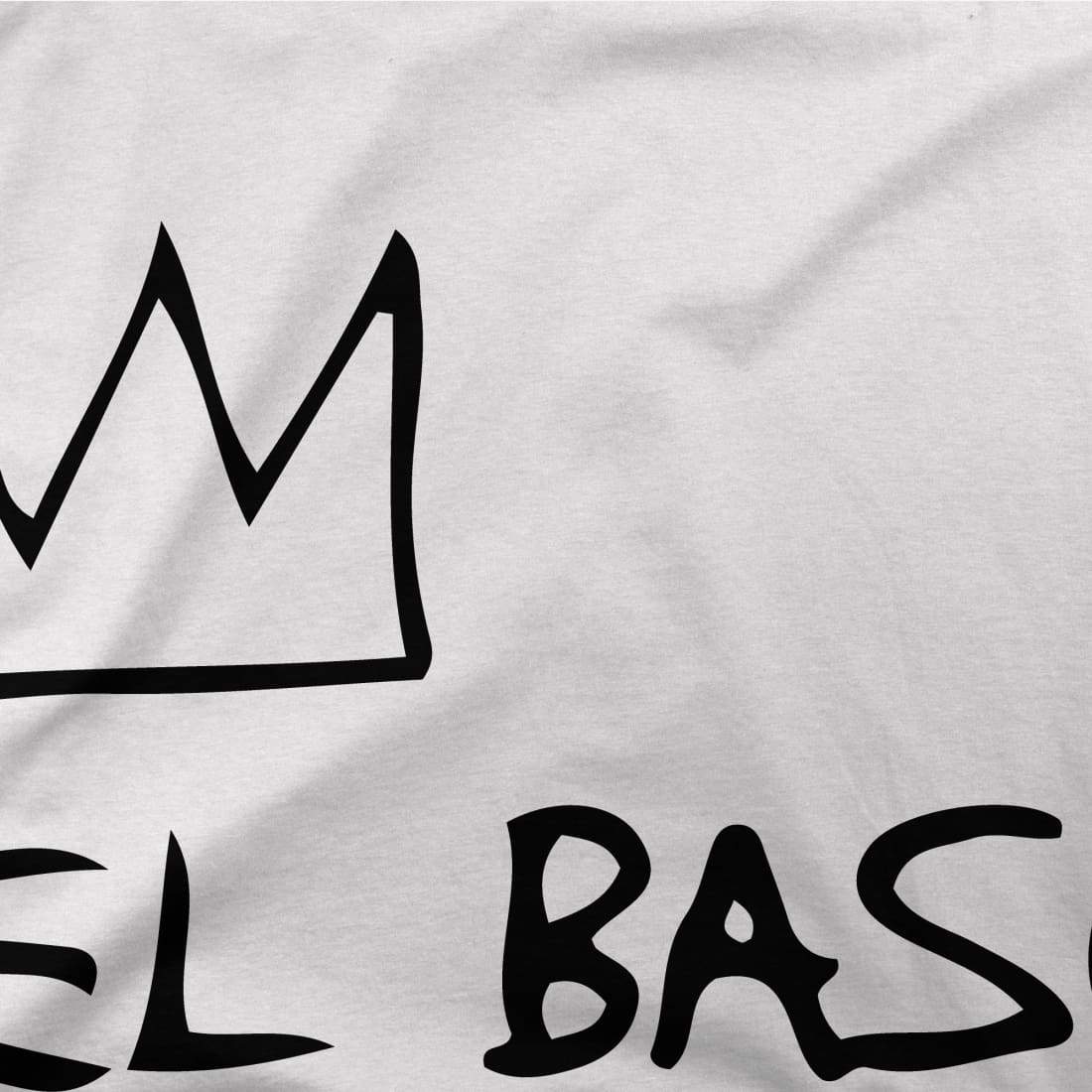 jean michel basquiat signature with crown t shirt