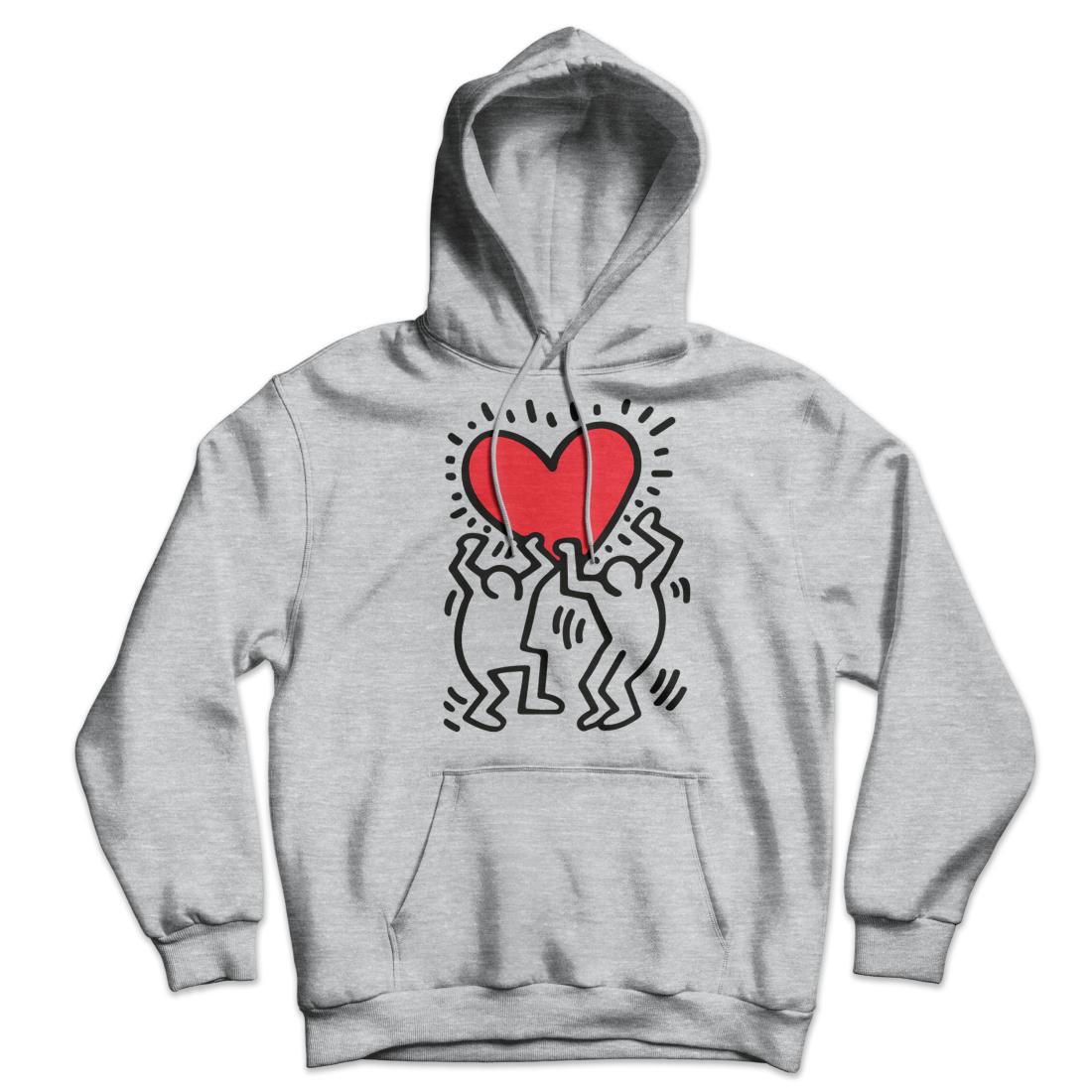 keith haring men holding heart icon street art hoodie