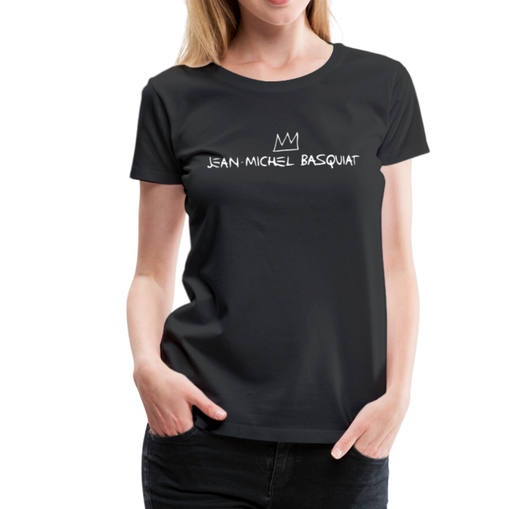 jean michel basquiat signature with crown t shirt