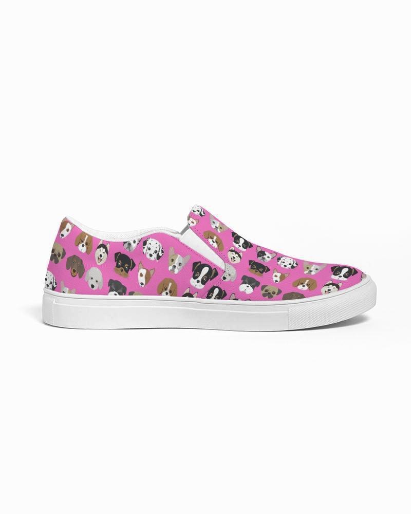sneakers love the pink doggie pattern womens slip on canvas shoe