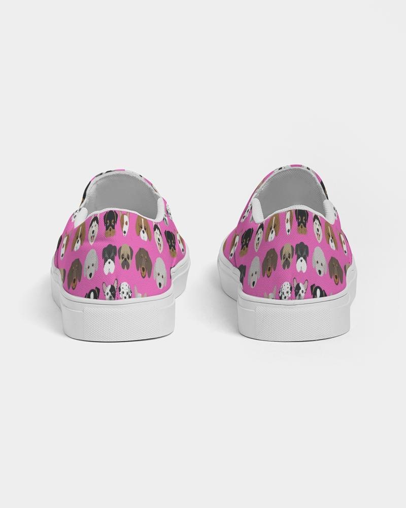sneakers love the pink doggie pattern womens slip on canvas shoe
