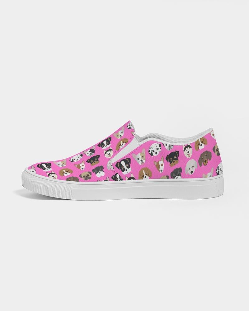 sneakers love the pink doggie pattern womens slip on canvas shoe