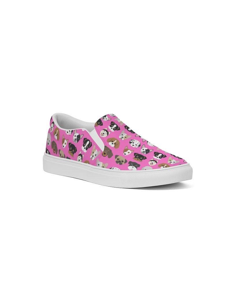 sneakers love the pink doggie pattern womens slip on canvas shoe