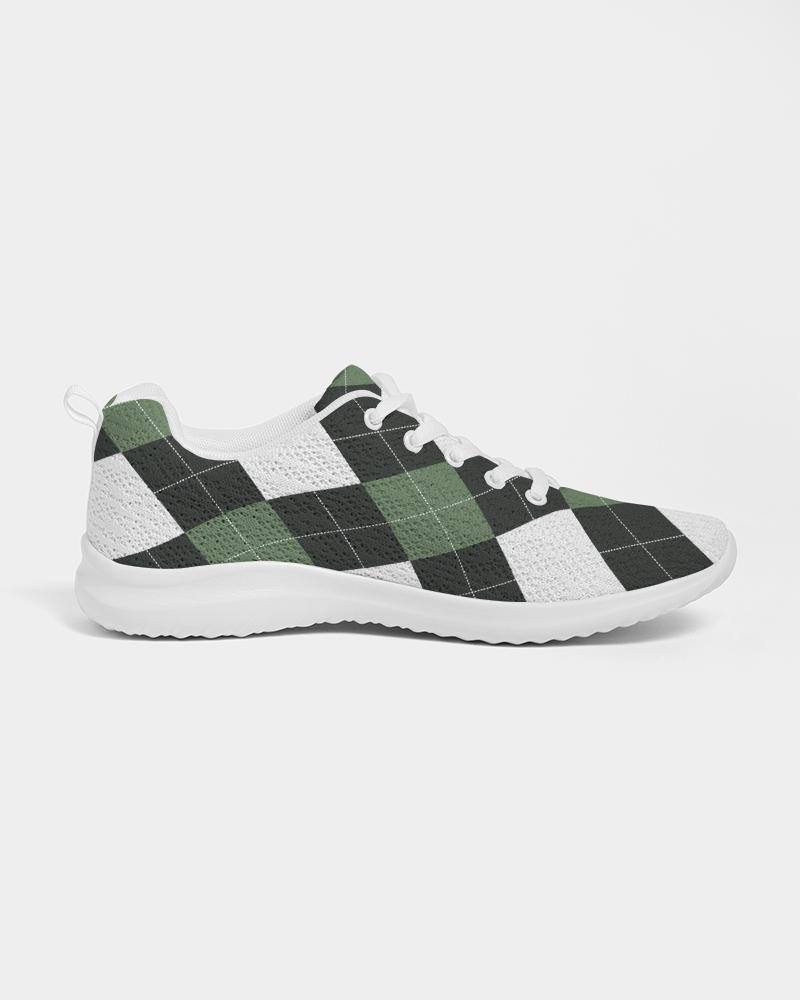 womens sneakers green white plaid running shoes ws7209