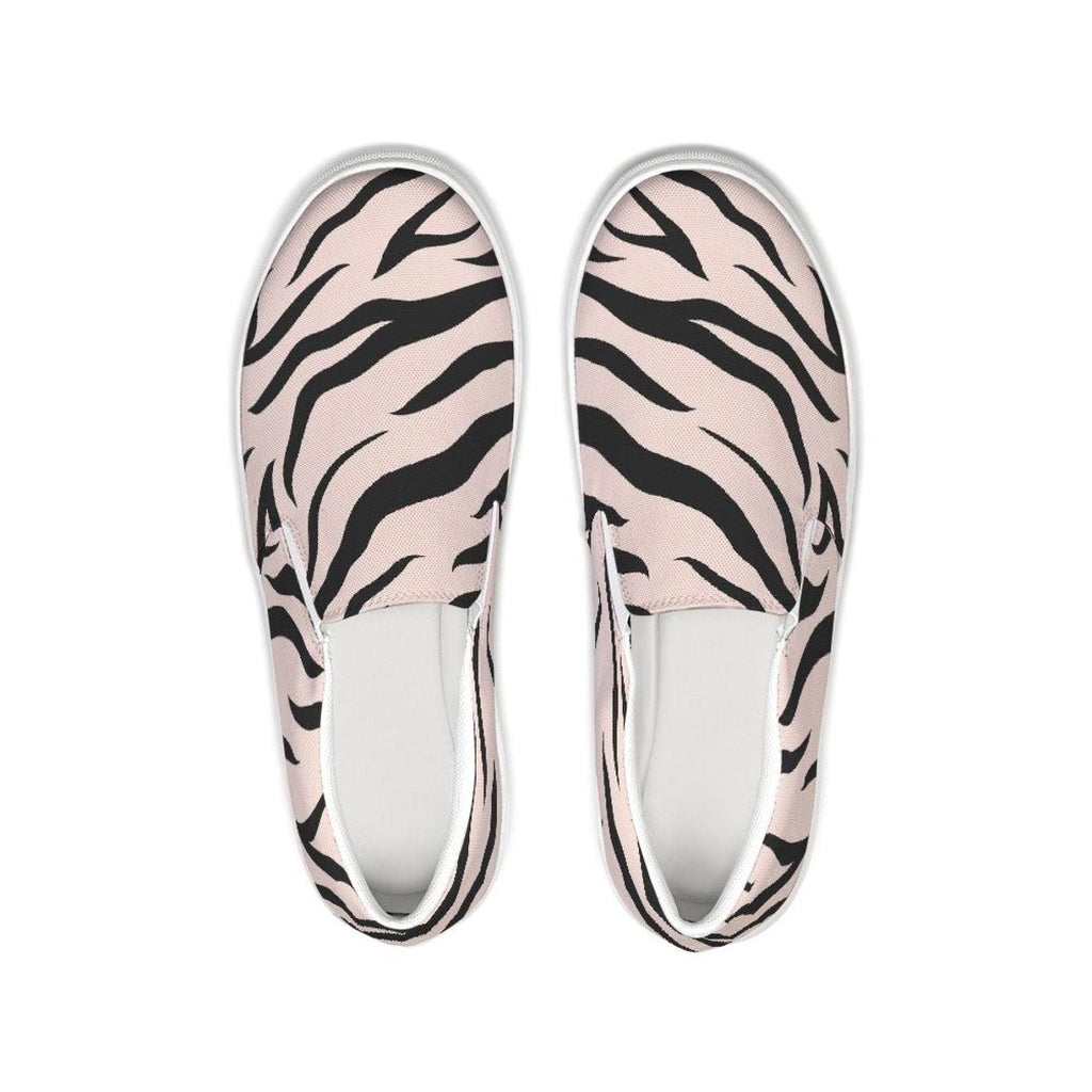 womens sneakers pink black zebra print slip on athletic shoes