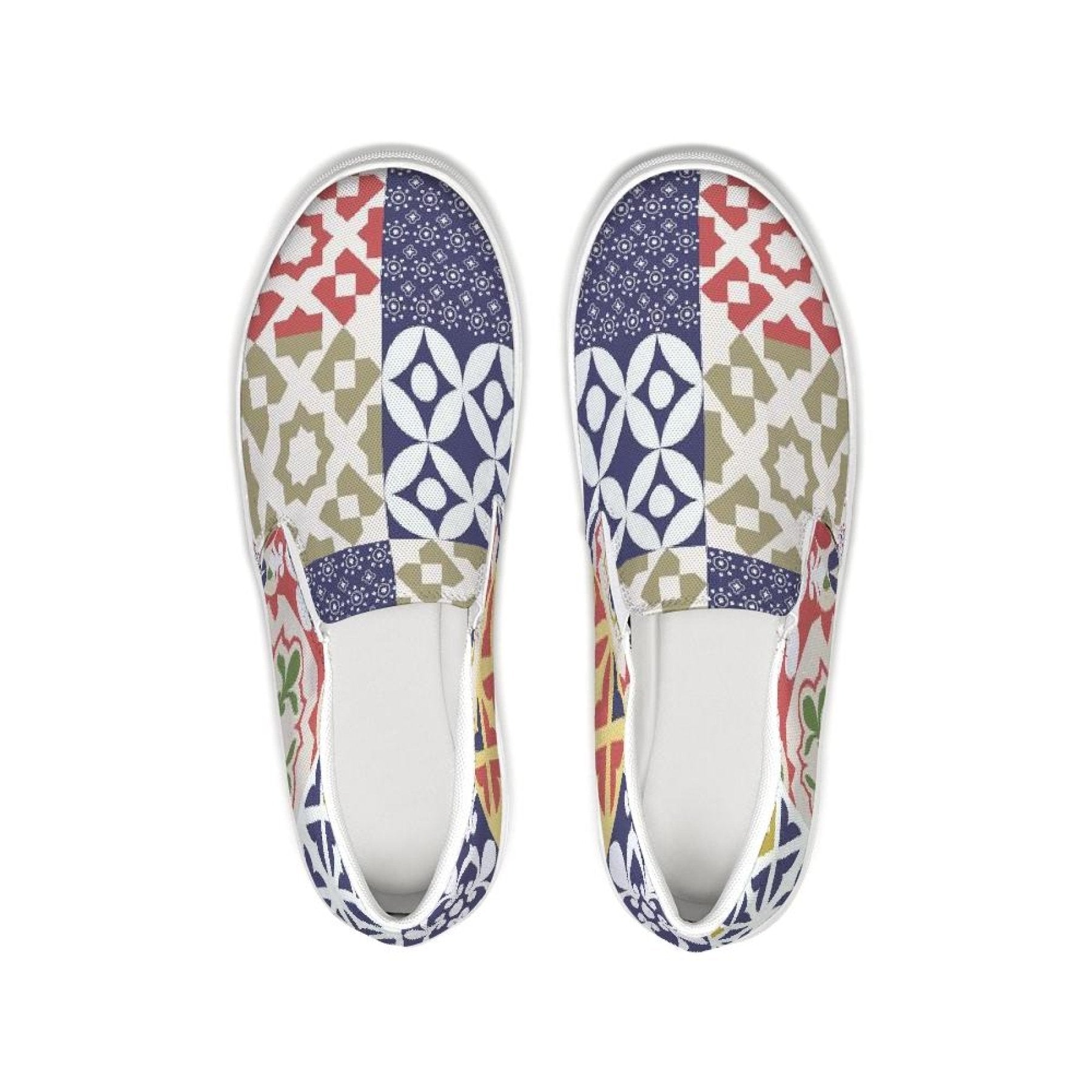 canvas slip on loafers quilt style fashion sneakers